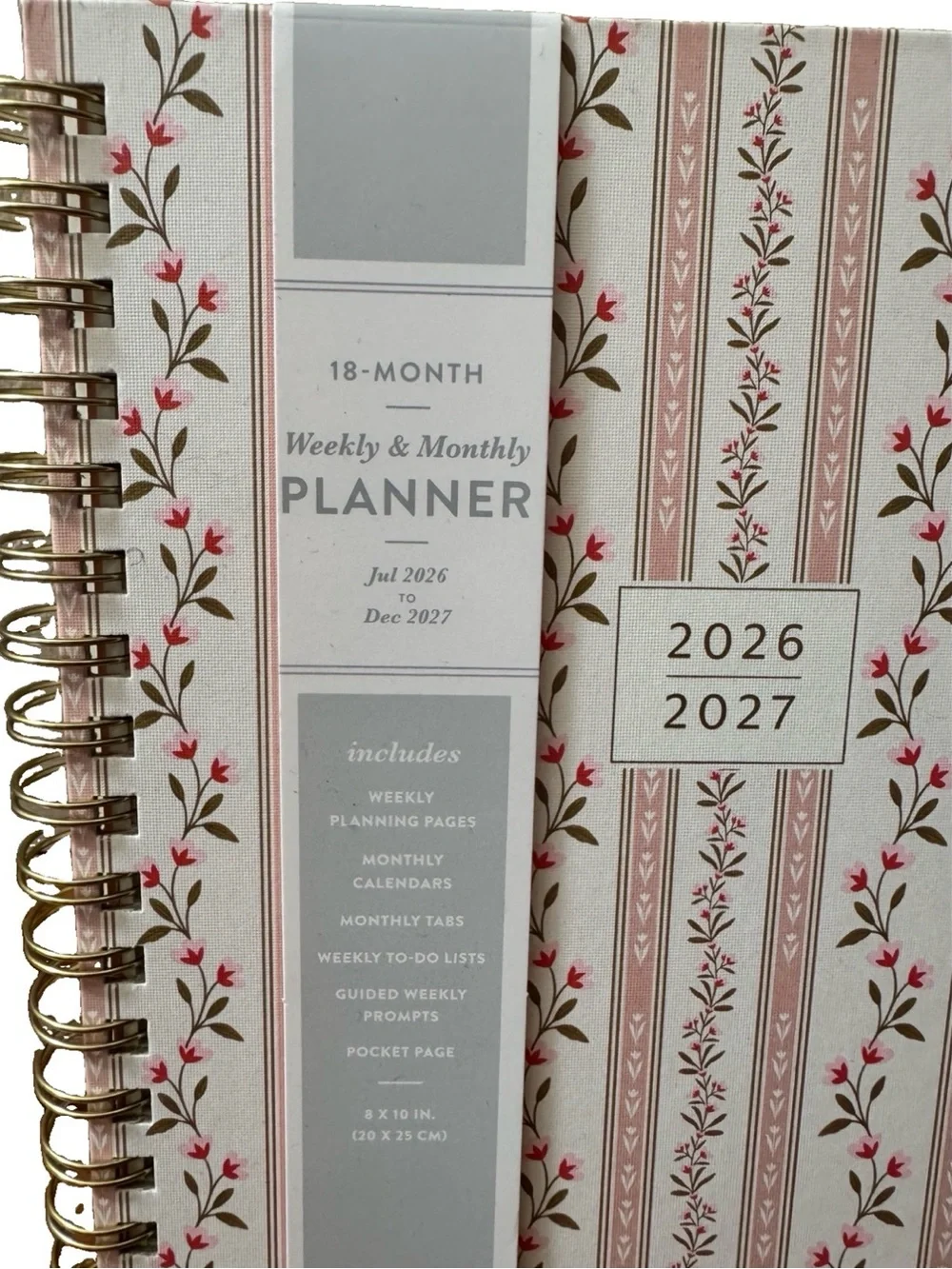 Eccolo Planner 2026- 2027 18-Month Weekly & Monthly Planner Hard Cover 10x8”